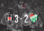 Beşiktaş:3 Bursaspor:2 (Maç Sonucu)